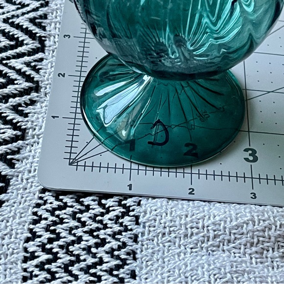 Fragrance Decanter Decorative Bottle Hand Blown Glass Art 7" Tall with Stopper - Picture 9 of 11